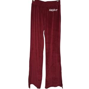 Betty Boop Red Velour Sweatpants Y2K Low Rise Lounge Track Pants‎ Womens XS